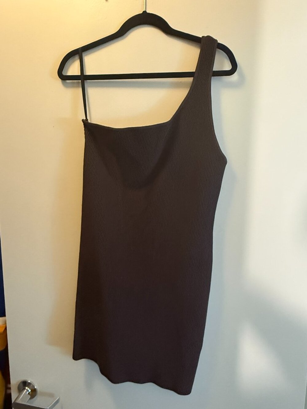 Aritzia Sculpt Knit one-shoulder mini dress - size XL